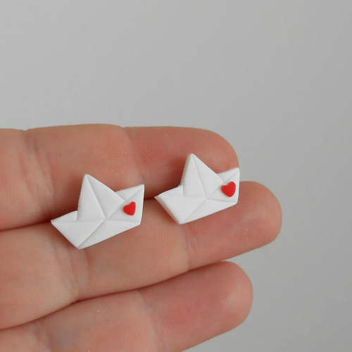 Loďky origami náušnice - chirurgická ocel — foto 2