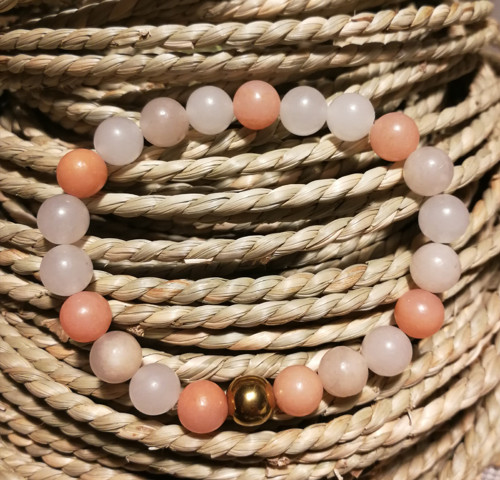 Náramek - avanturín pink, hematit — foto 2