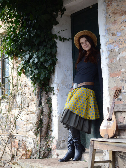 Echino lněná sukně se spodničkou — foto 4