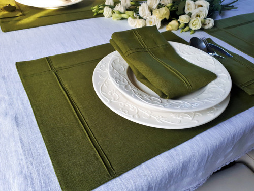 Lněný ubrousek Obsession Green — foto 2