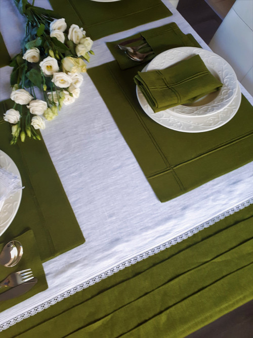 Lněný ubrousek Obsession Green — foto 3