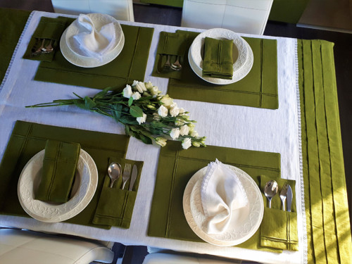 Lněný ubrousek Obsession Green — foto 4