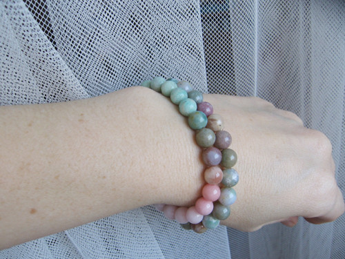 Shabby náramek • Jadeit • Sunstone • Amazonit — foto 3