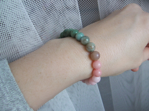 Shabby náramek • Jadeit • Achát • — foto 4