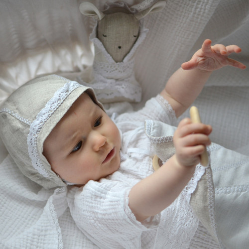 Zajíček lněný, miminko do lnu zavinuté — foto 4