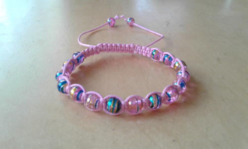 Růžový shamballa náramek — foto 2