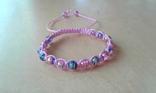 Růžový shamballa náramek — foto 4