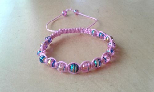 Růžový shamballa náramek — foto 5