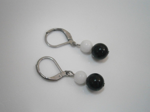Náušnice *Onyx/Jadeit* (Nerezová ocel) — foto 2