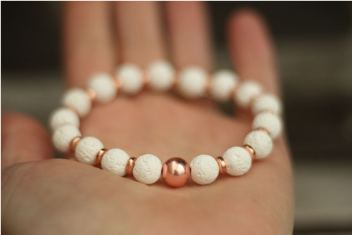 Náramok láva a hematit rose gold — foto 2
