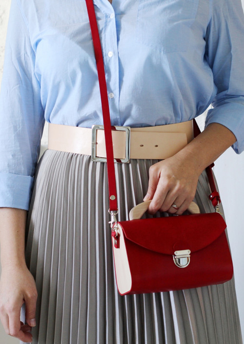 Kabelka na rameno MINI SATCHEL RED — foto 2