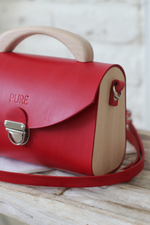 Kabelka na rameno MINI SATCHEL RED — foto 4