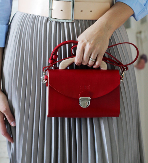 Kabelka na rameno MINI SATCHEL RED — foto 5