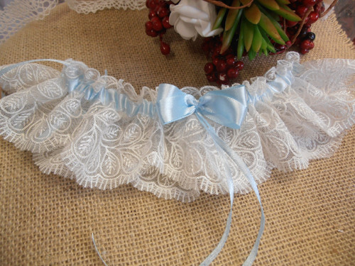 Krajkový podvazek ivory — foto 2