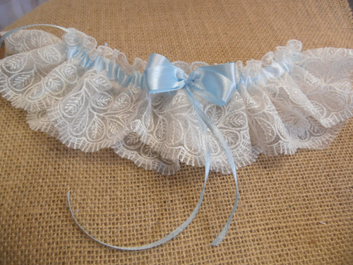 Krajkový podvazek ivory — foto 3