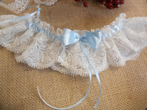 Krajkový podvazek ivory — foto 5