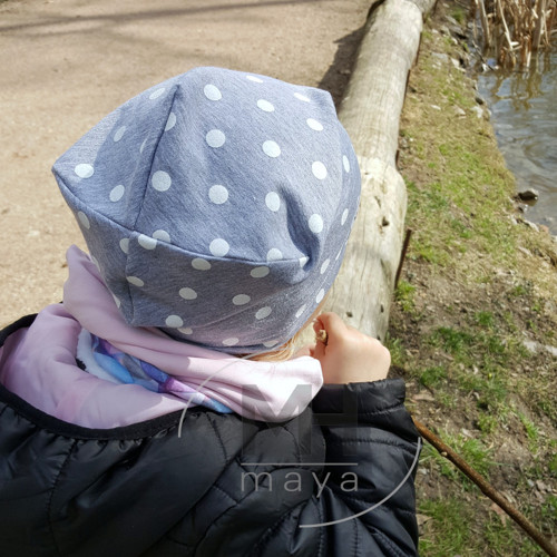 Čepice šedá s puntíky (49 - 51) — foto 3