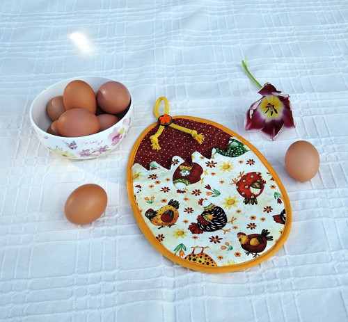 Kuchyňská chňapka - vajíčko - "Slepičky" — foto 3