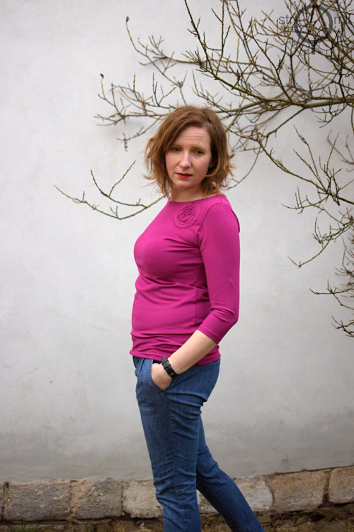Lila s aplikací, vel. XL — foto 3