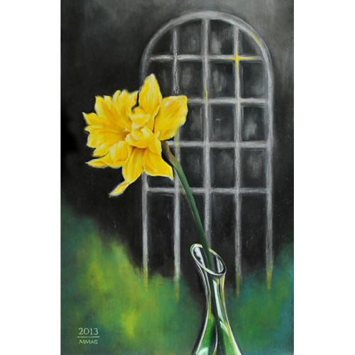 Narcis - olejomalba originál — foto 3