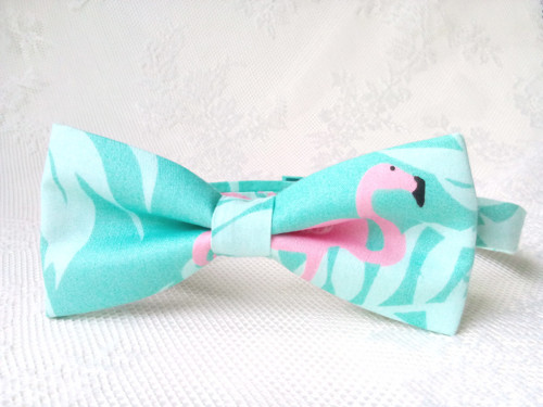Flamingos bow tie (green) — foto 2
