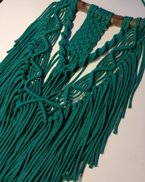 Macrame dekorace ve smaragdové barvě — foto 3