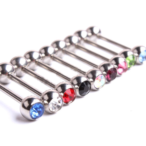 Piercing se Zirkonem Ocel - 1ks - Čirý — foto 2