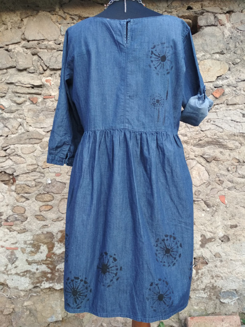 Denim šatky - pampelišky vel. 48 — foto 4