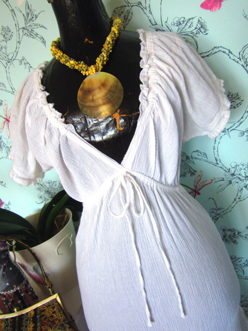 Boho hippie bílé šaty — foto 2