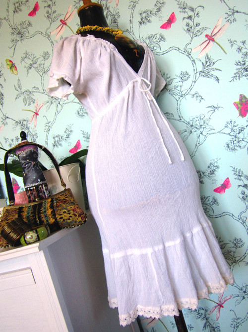 Boho hippie bílé šaty — foto 3