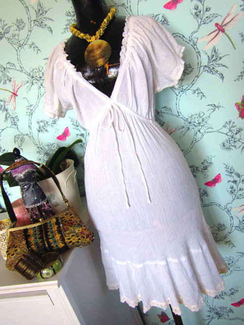 Boho hippie bílé šaty — foto 4