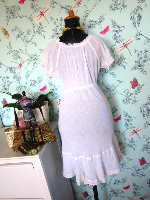Boho hippie bílé šaty — foto 5