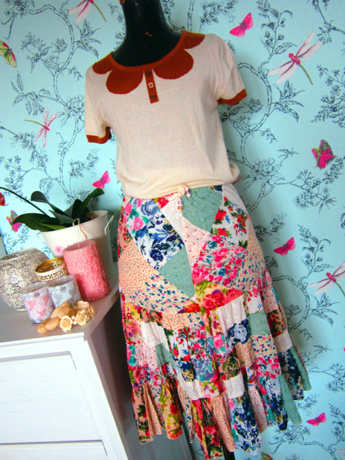 Sukně boho hippie patchwork — foto 3