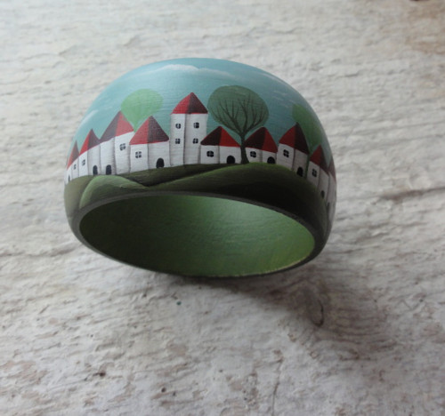 Náramek malovaný s domečky — foto 4
