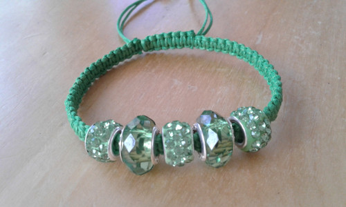 Zelený shamballa náramek — foto 2