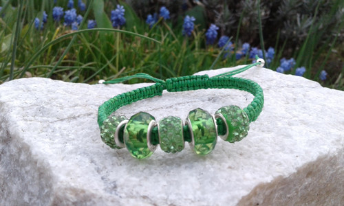 Zelený shamballa náramek — foto 3