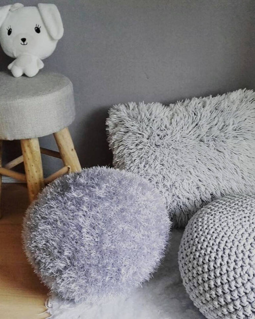 SILVER - háčkovaný PUF — foto 4