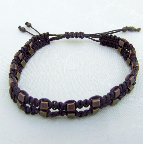 Pánský náramek Double Cubes (macramé) — foto 2