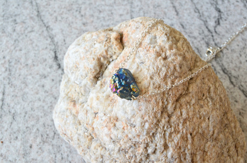 Náhrdelník Silver Blue Rainbow Titanium — foto 2