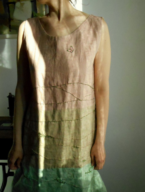 Lněné šaty ... motýlek — foto 3