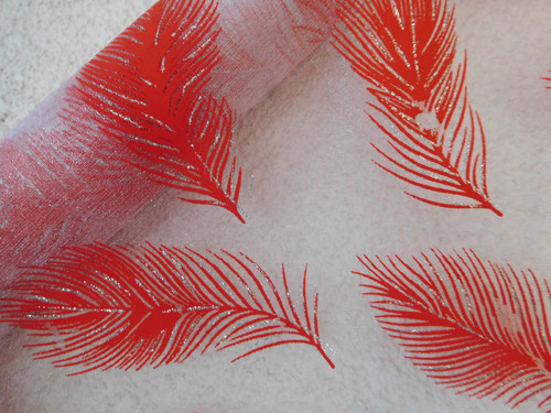 Peříčková organza - červená — foto 3