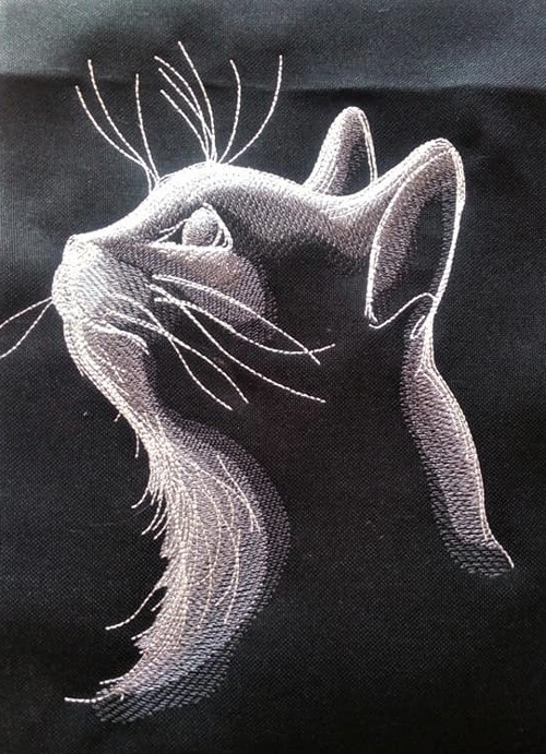1145 - Kočka - výšivka - panel 40 x 50 cm — foto 3