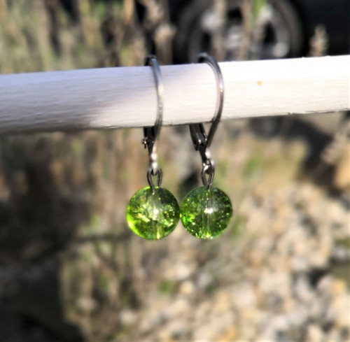 Olivín/peridot*náušnice*ocel — foto 4