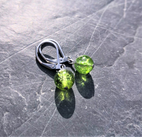 Olivín/peridot*náušnice*ocel — foto 2