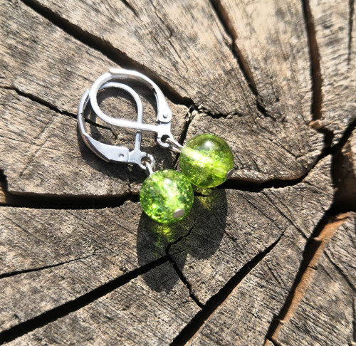Olivín/peridot*náušnice*ocel — foto 5