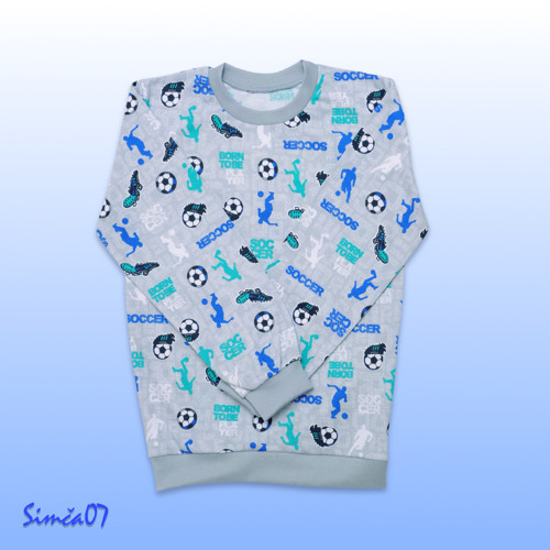 Pyžámko šedé Fotbal v.140 — foto 2