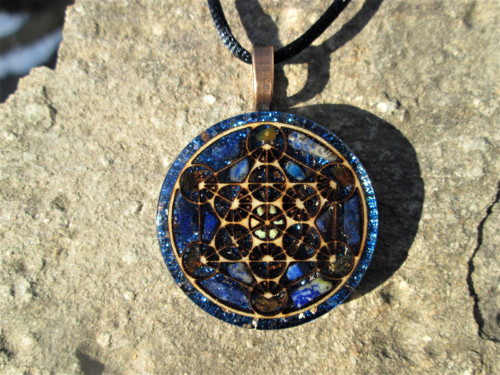 Org. šperk ,,Metatron klidu " s lapisy, jantary — foto 5