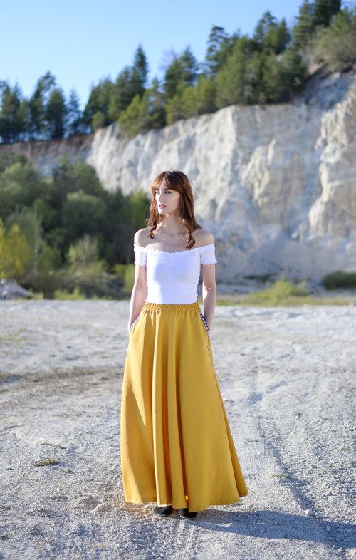 Sukňa Claire- horčica — foto 5