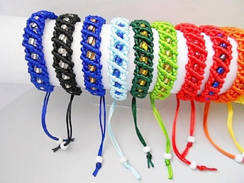 Pletený náramek Shamballa macramé — foto 4