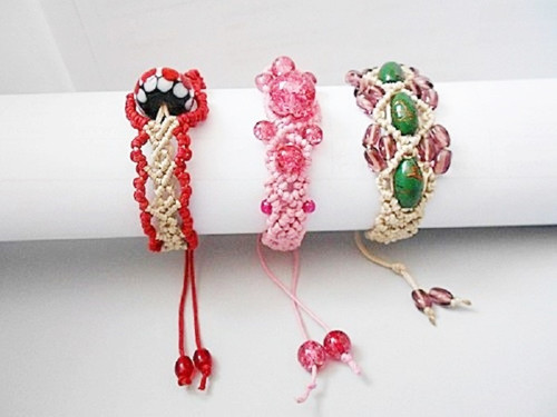 Náramek Shamballa macramé s korálky — foto 4